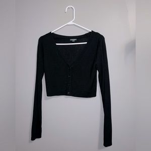 Wild Fable Target ribbed long sleeved cropped button up top